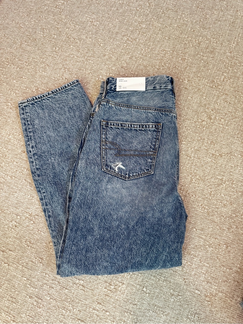 American Eagle Outfitters Curvy Mom Straight Blue Denim Jeans